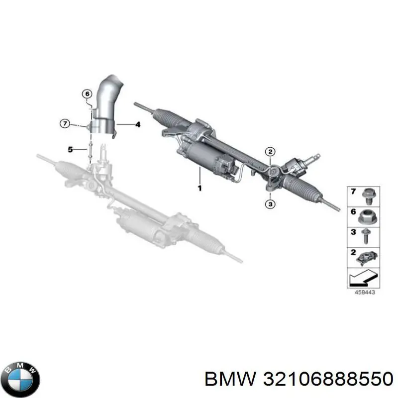 32106888550 BMW cremallera de dirección