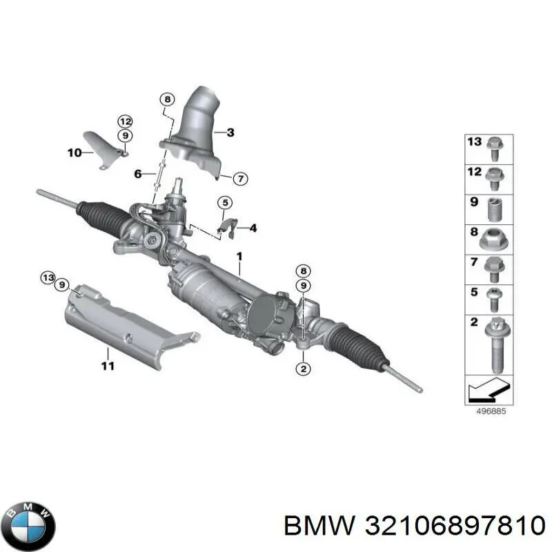 32106897810 BMW cremallera de dirección