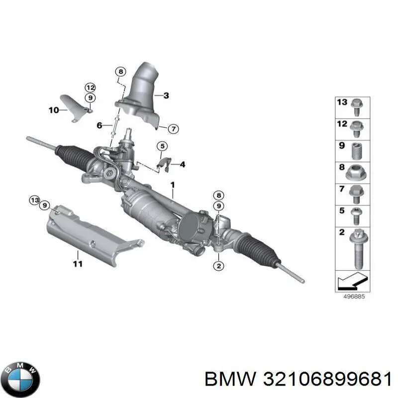 32106899681 BMW cremallera de dirección