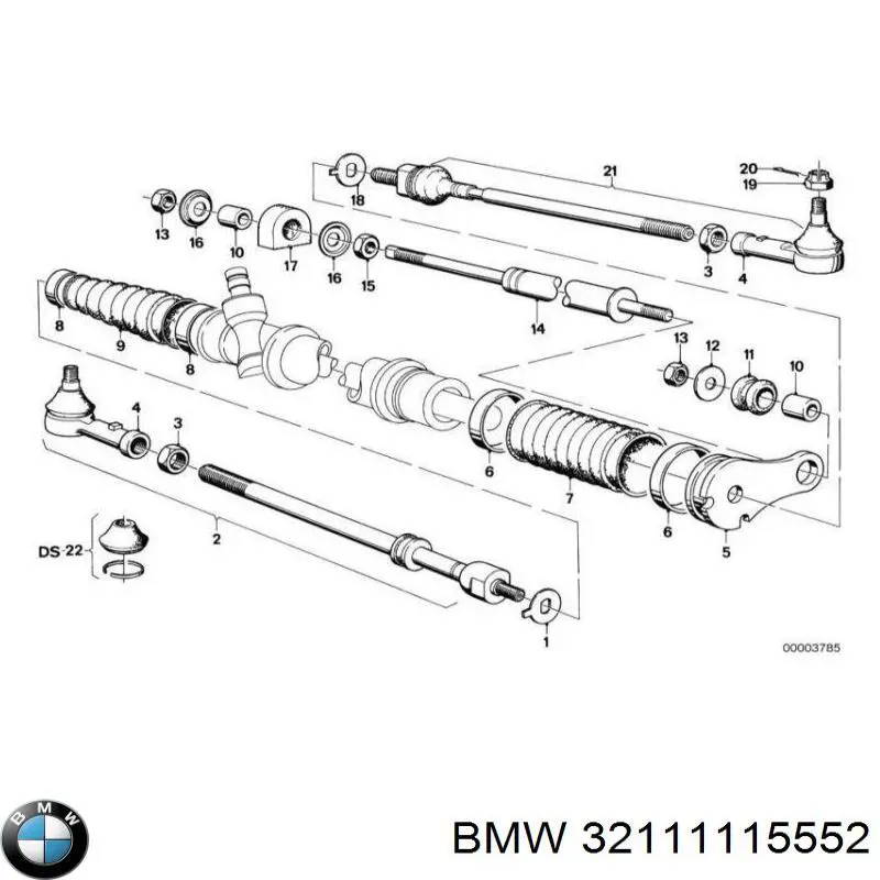 32111115552 BMW barra de acoplamiento completa derecha