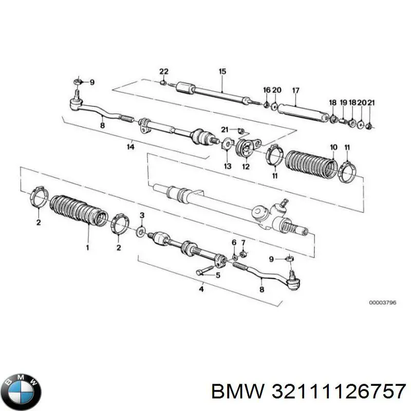 32111126757 BMW rótula barra de acoplamiento exterior