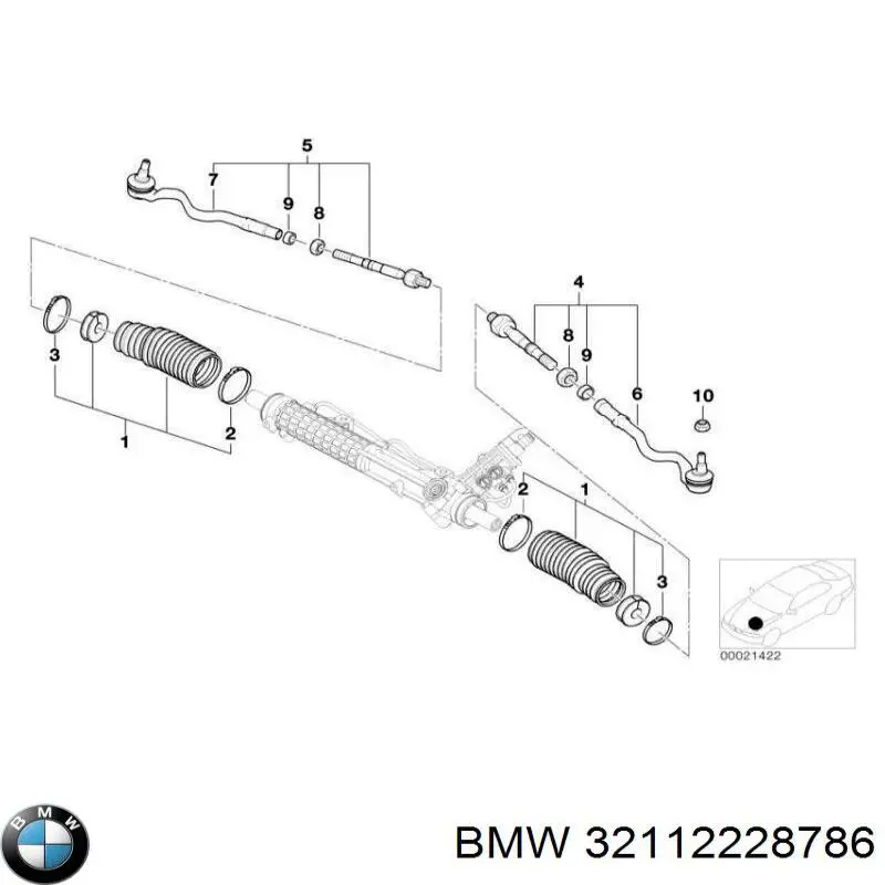 32112228786 BMW barra de acoplamiento completa derecha