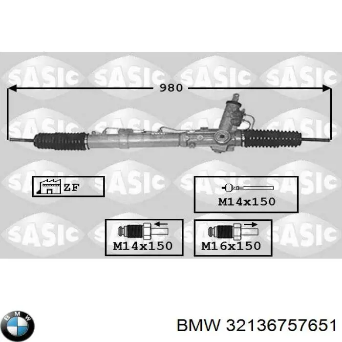 Cremallera de dirección 32136757651 BMW