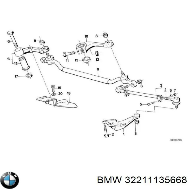 32211135668 BMW barra de acoplamiento completa