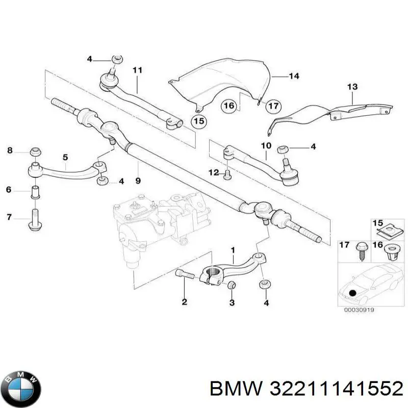 Palanca de direccion travesaño para BMW 5 (E39)