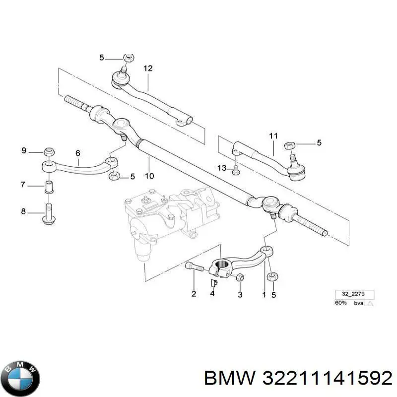 32211141592 BMW palanca intermedia de dirección