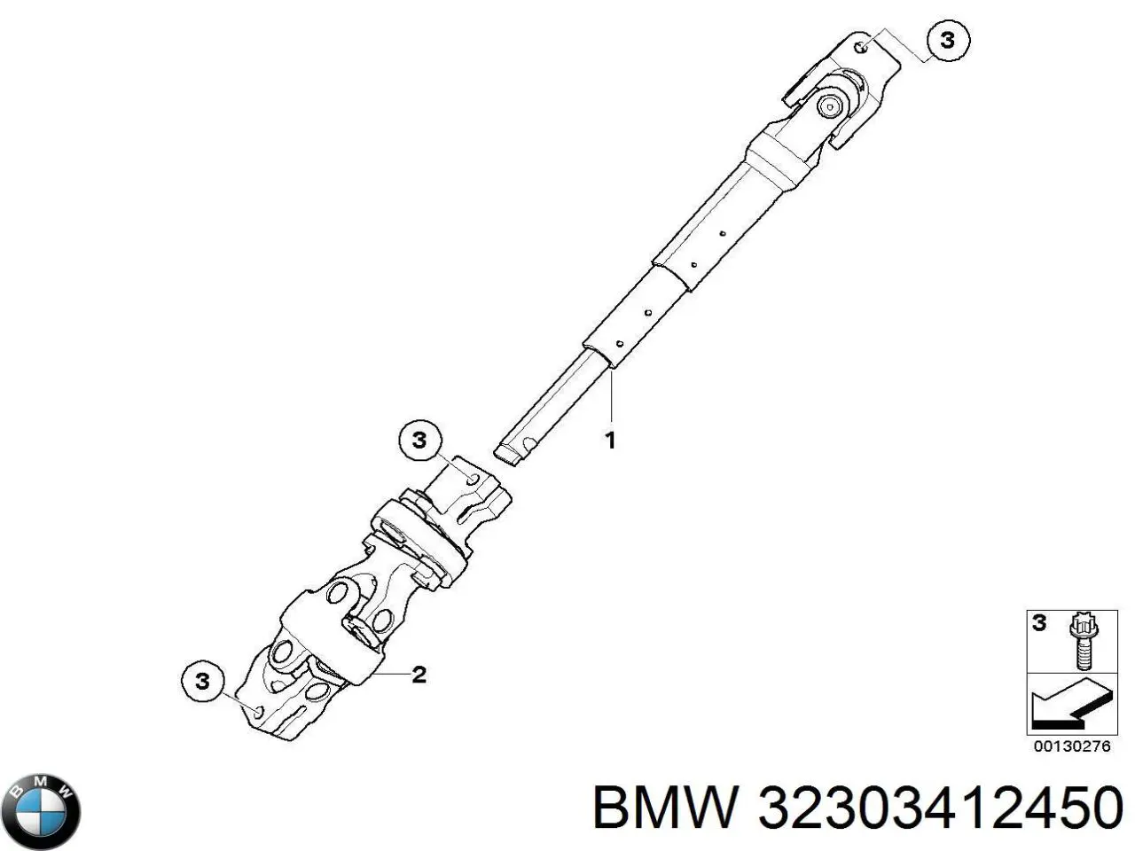 Eje inferior de la columna de dirección BMW 32303412450 precio, desde 120,52 EUR