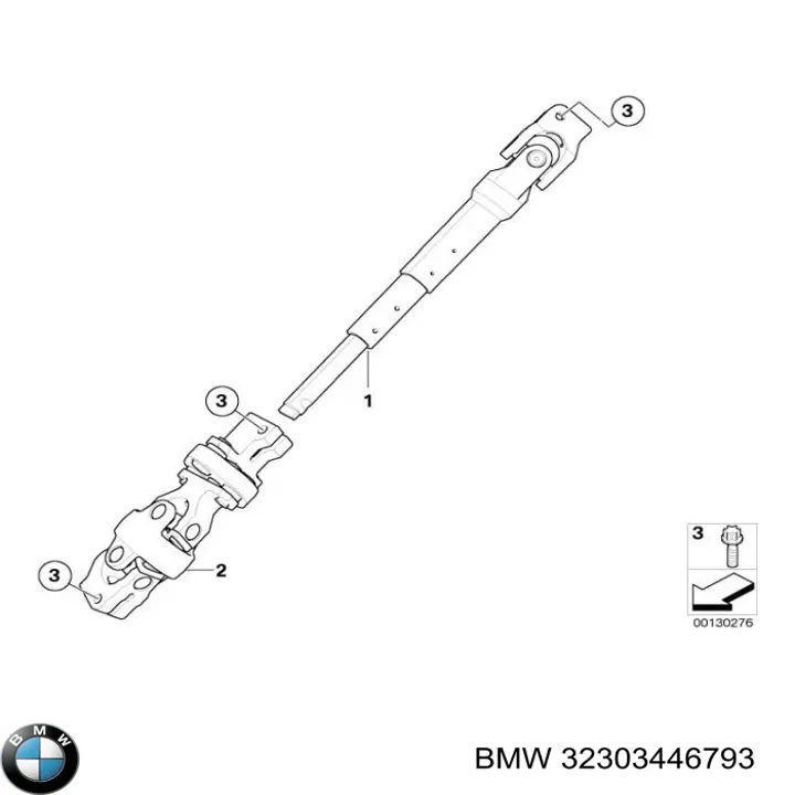 Columna De Direccion Eje Cardan Inferior para BMW X3 (E83)