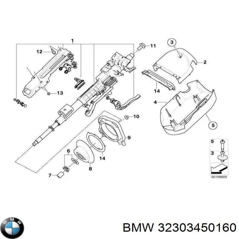 32303450160 BMW columna de dirección