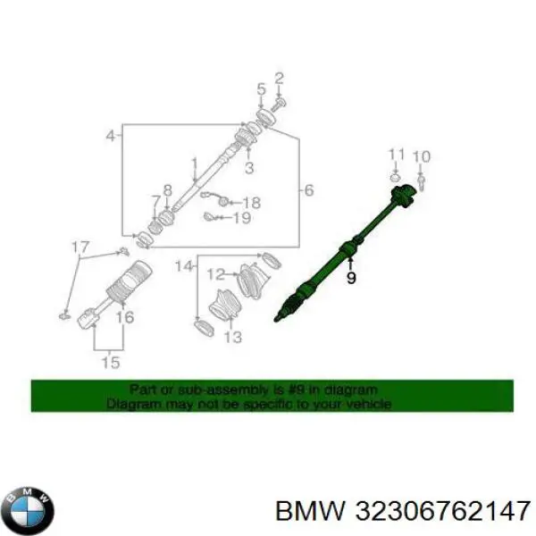 Columna de dirección inferior para BMW X5 (E53)
