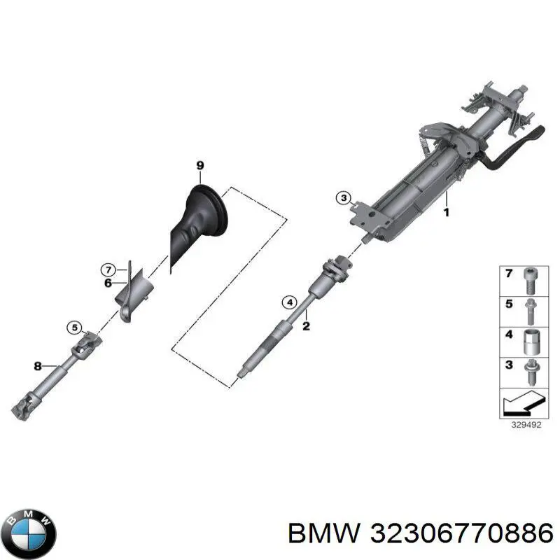 Columna de dirección BMW 3 sedán (E90) (2005 - 2011) precio, desde 149,98 USD