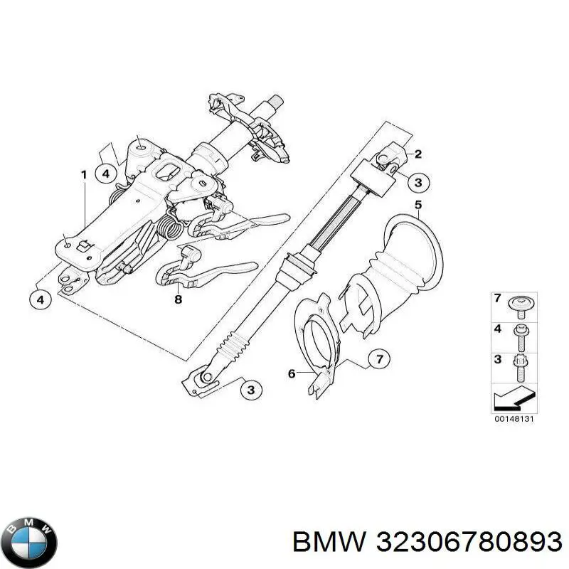 Columna de dirección inferior para BMW 5 (E60)