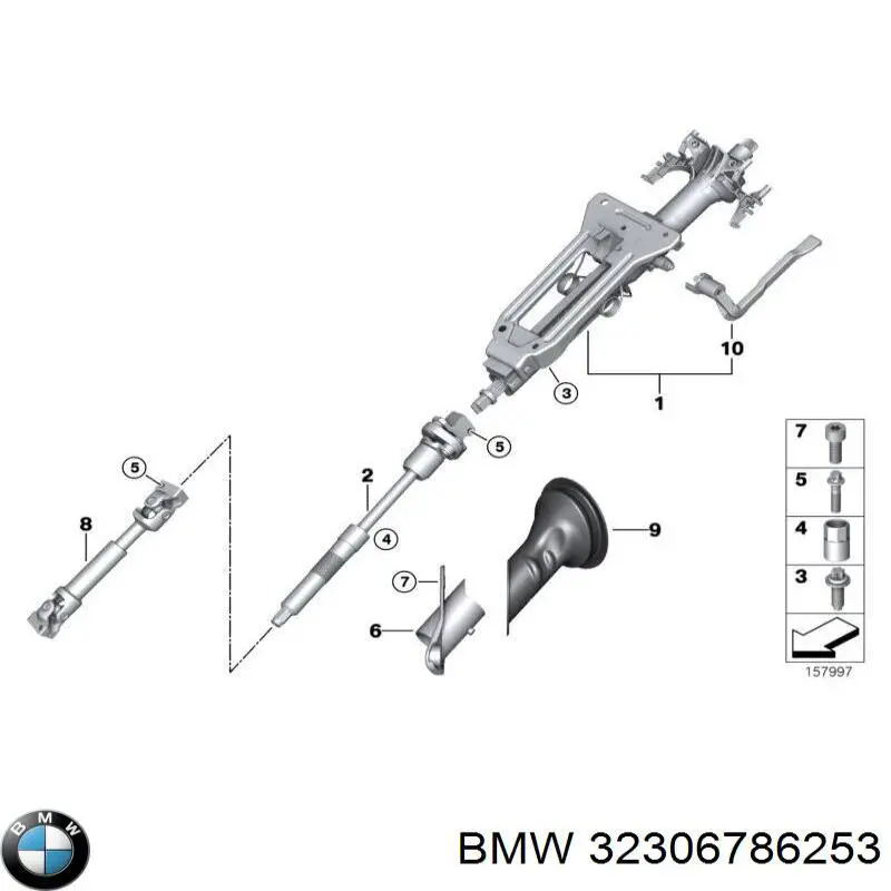 Columna de dirección para BMW X5 (E70)