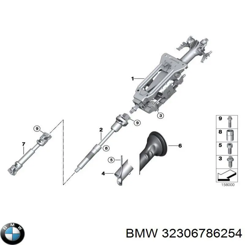 32306786254 BMW columna de dirección