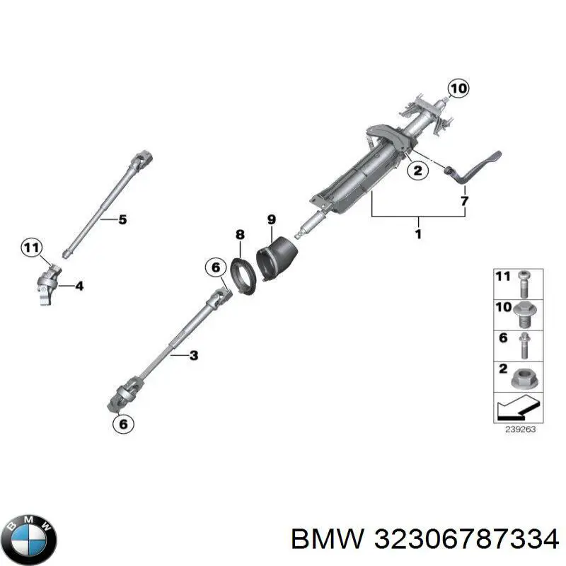 Columna de dirección inferior para BMW X3 (F25)