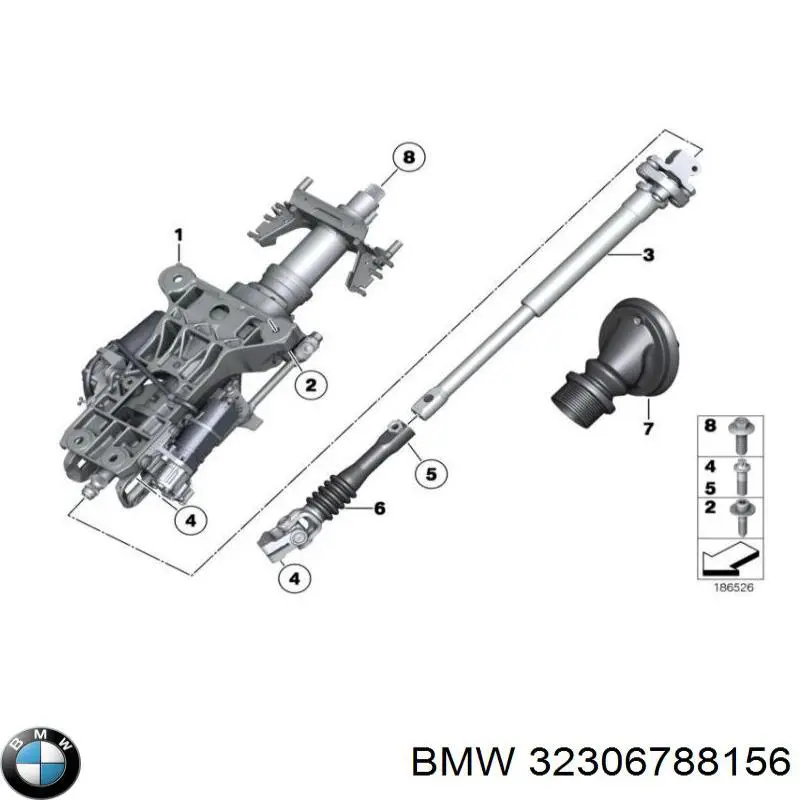 Cardán inferior de la columna de dirección BMW 32306788156 precio, desde 117,11 EUR