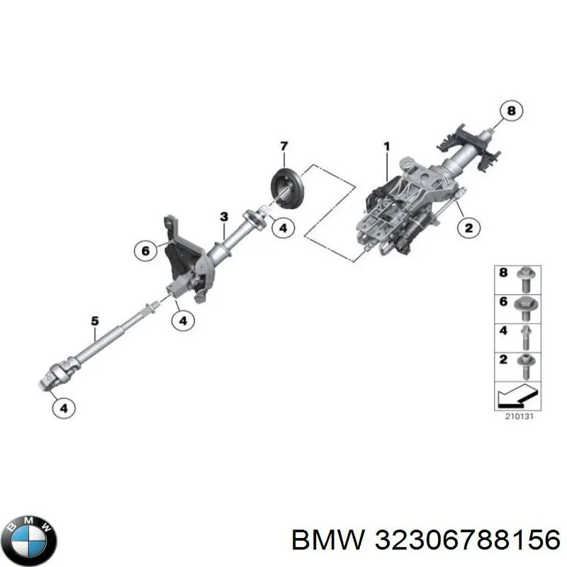 32306788156 BMW columna de direccion eje cardan inferior