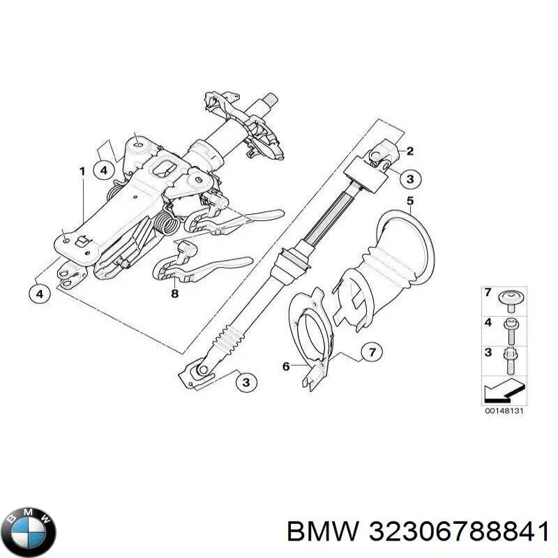 32306788841 BMW columna de dirección