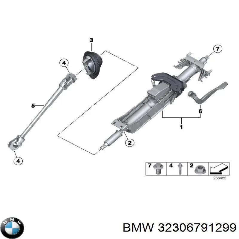 32306791299 BMW columna de dirección inferior