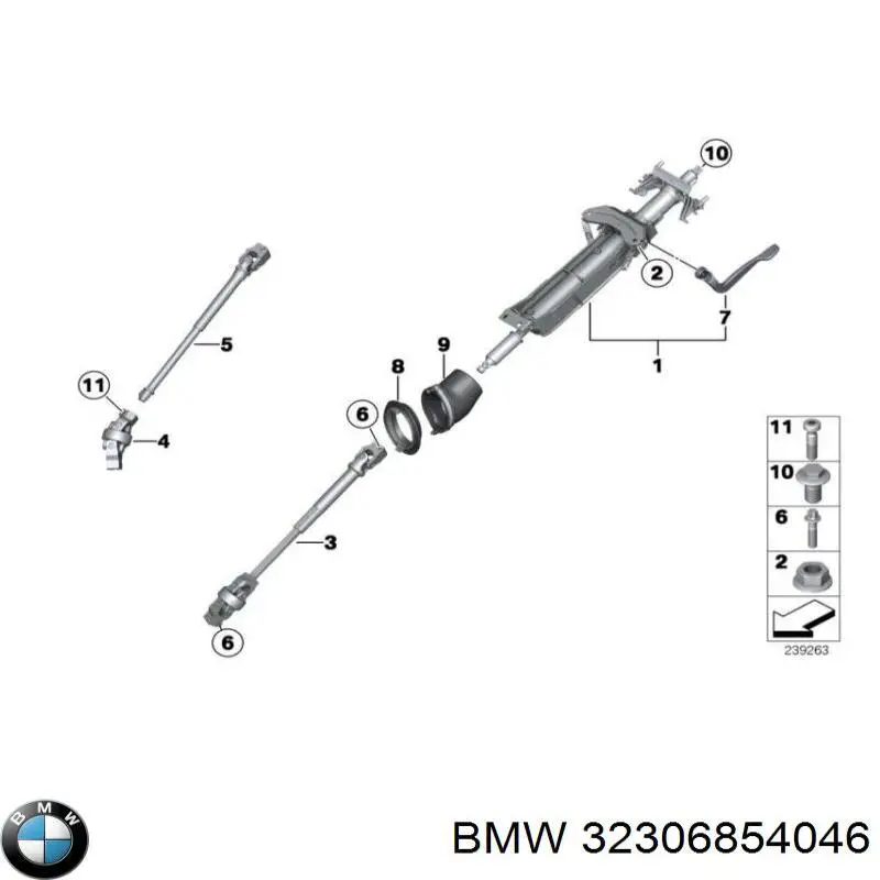 32306854046 BMW columna de dirección