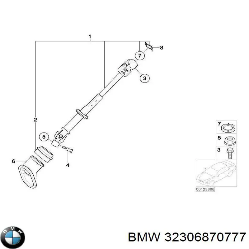 32306763722 BMW Eje inferior de la columna de dirección