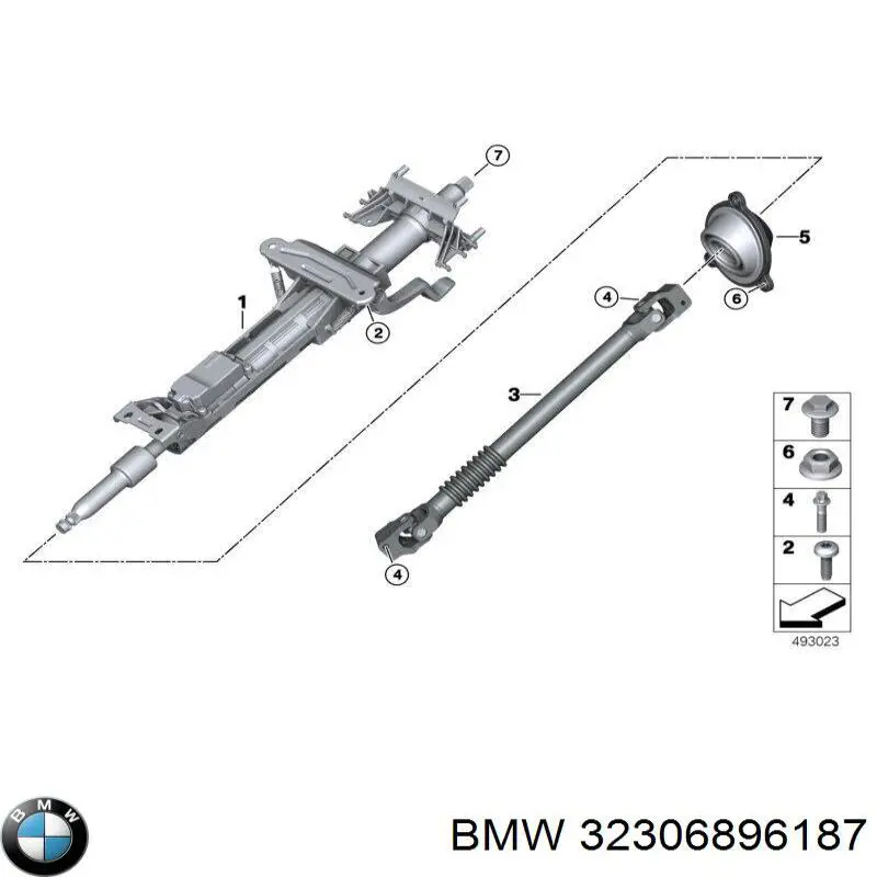 32306896187 BMW Columna de volante
