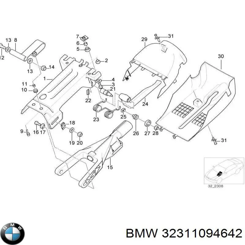 32311094641 BMW protector del mecanismo de dirección