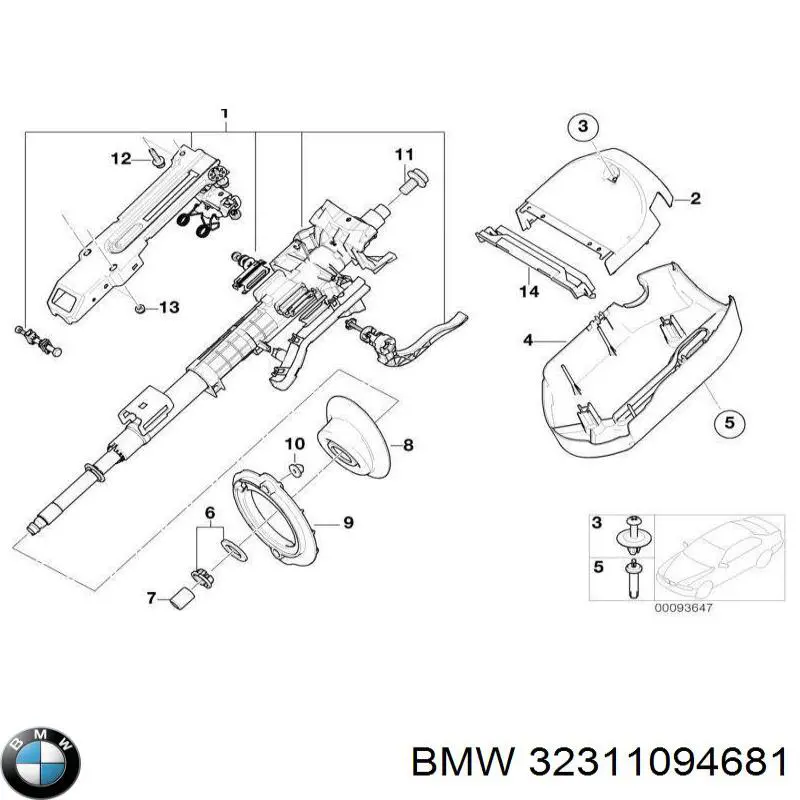 32311094681 BMW abrazadera de silenciador trasera