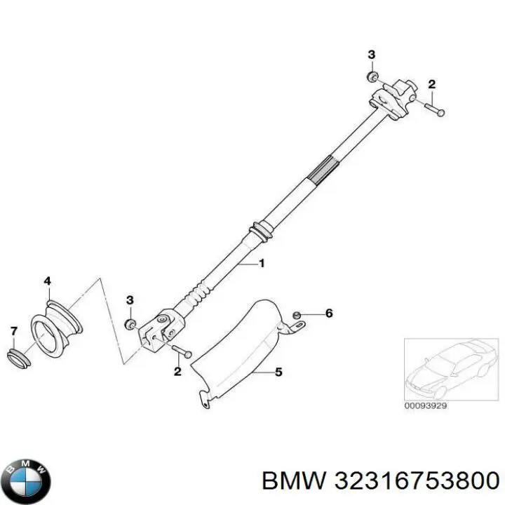 Columna de dirección inferior para BMW 5 (E39)