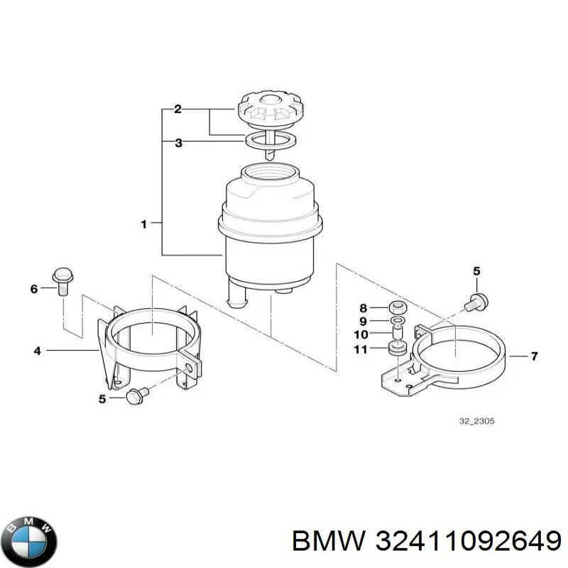 32411092649 BMW tapa de depósito de bomba de dirección hidráulica