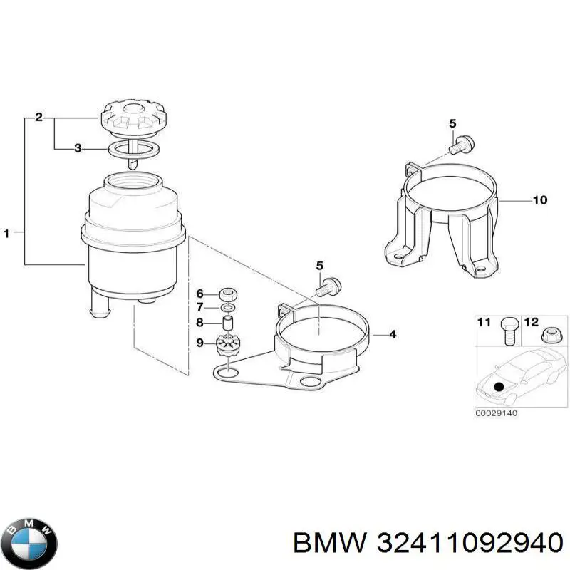 Soporte de depósito de dirección hidráulica BMW 32411092940 precio, desde 17,63 EUR