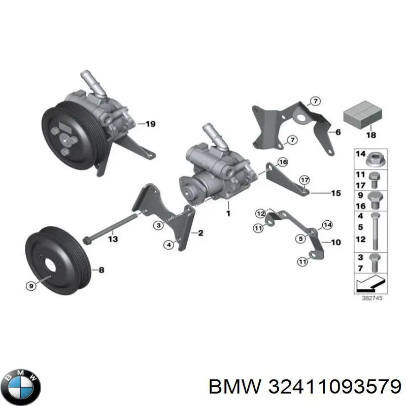 32411093579 BMW bomba hidráulica de dirección