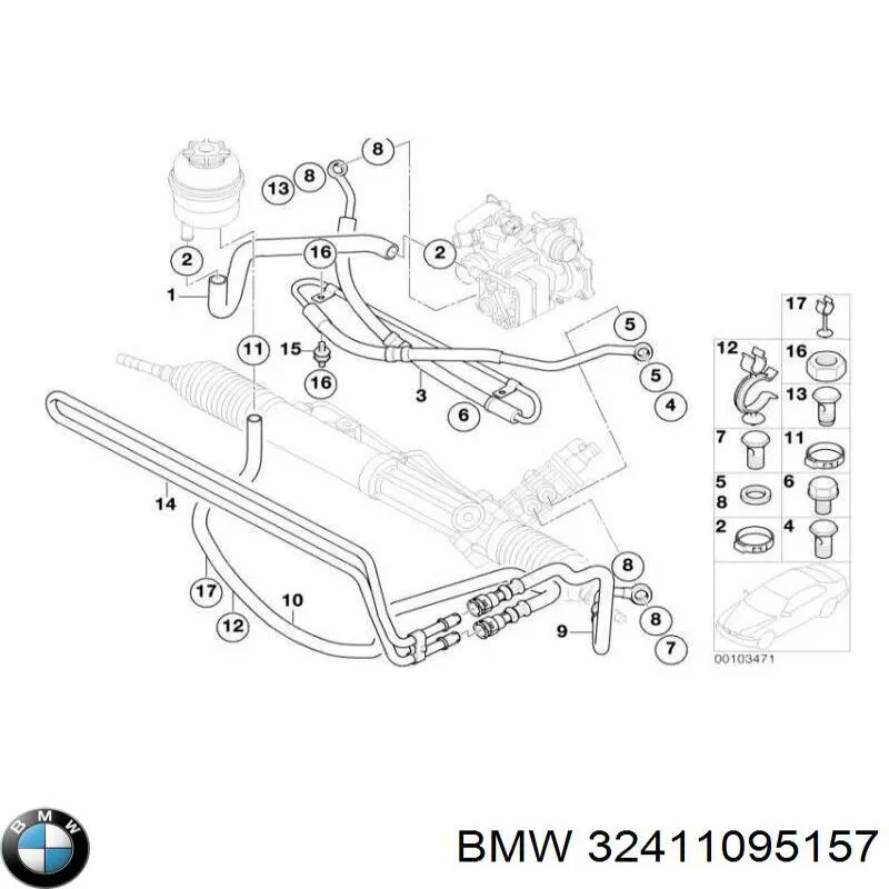 32411095157 BMW Manguera hidráulica de alta presión, dirección