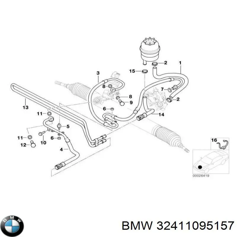 Comprar 32411095157 BMW Manguera de alta presion de direccion, hidráulica