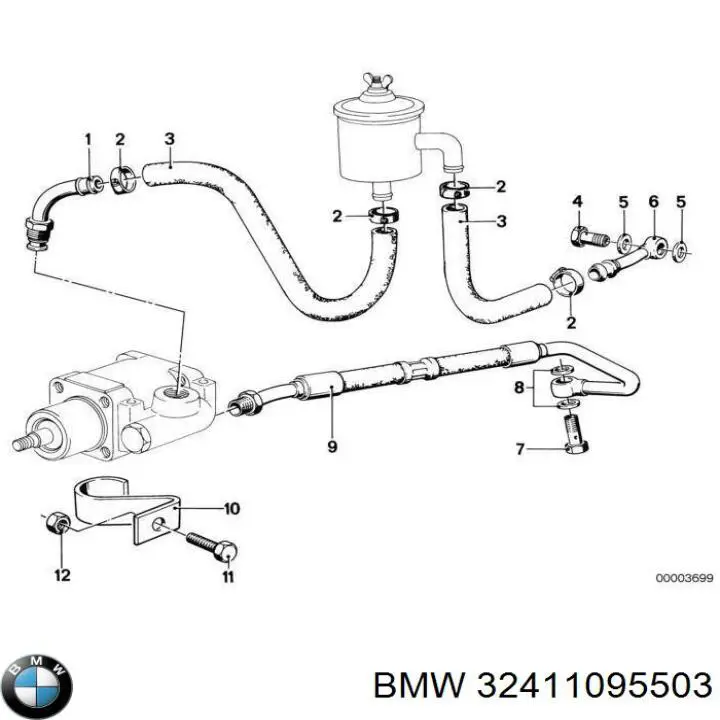 32411094172 BMW manguera hidráulica de alta presión, desde la bomba al mecanismo dirección