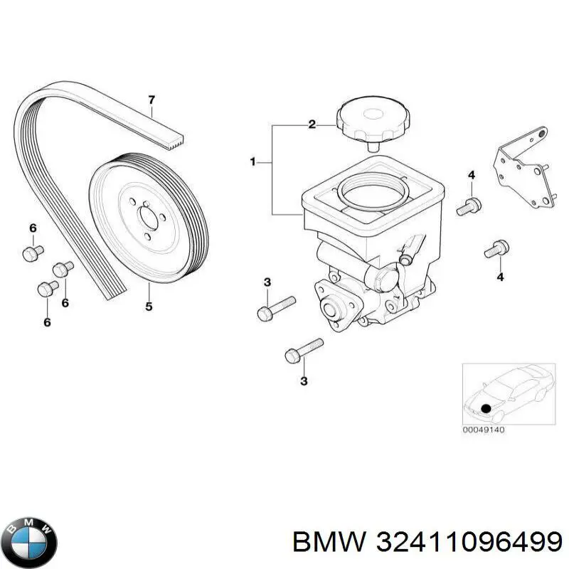 Comprar 32411096499 BMW Tapa del depósito de dirección asistida