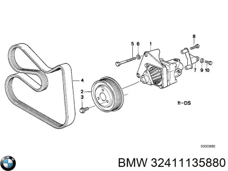 32411135880 BMW juego de reparación, bomba de dirección hidráulica