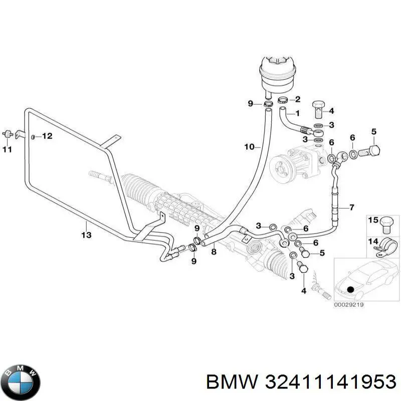 32411141953 BMW manguera hidráulica de alta presión, desde la bomba al mecanismo dirección