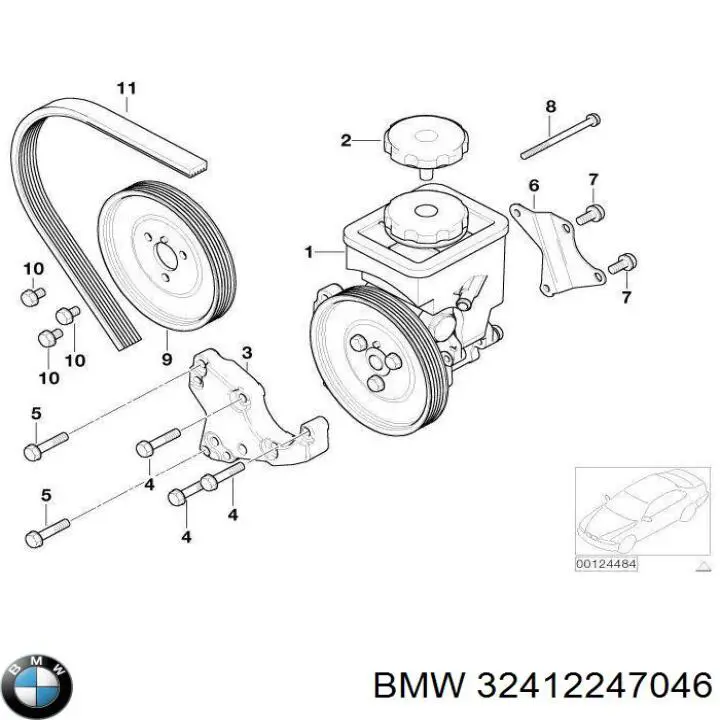 Polea de bomba de agua 32412247046 BMW