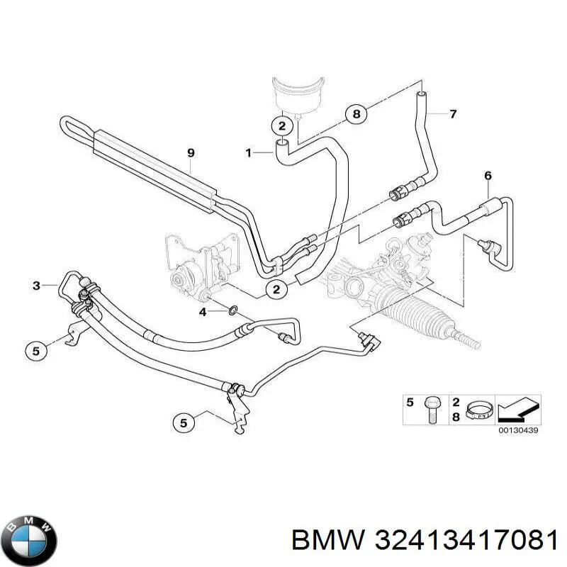 32413400188 BMW manguera hidráulica de alta presión, desde la bomba al mecanismo dirección