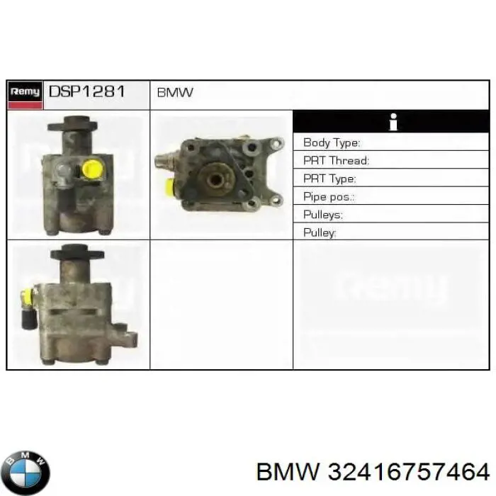 32416757464 BMW bomba hidráulica de dirección