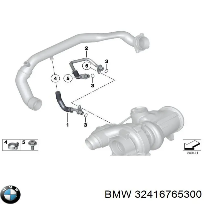 Comprar 32416765300 BMW Manguera de alta presion de direccion, hidráulica