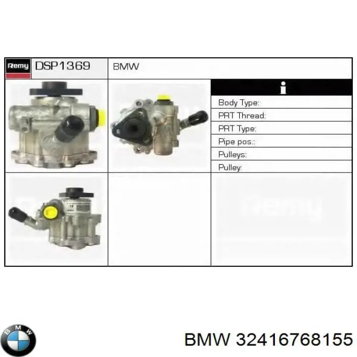 Bomba de dirección hidráulica BMW 32416768155