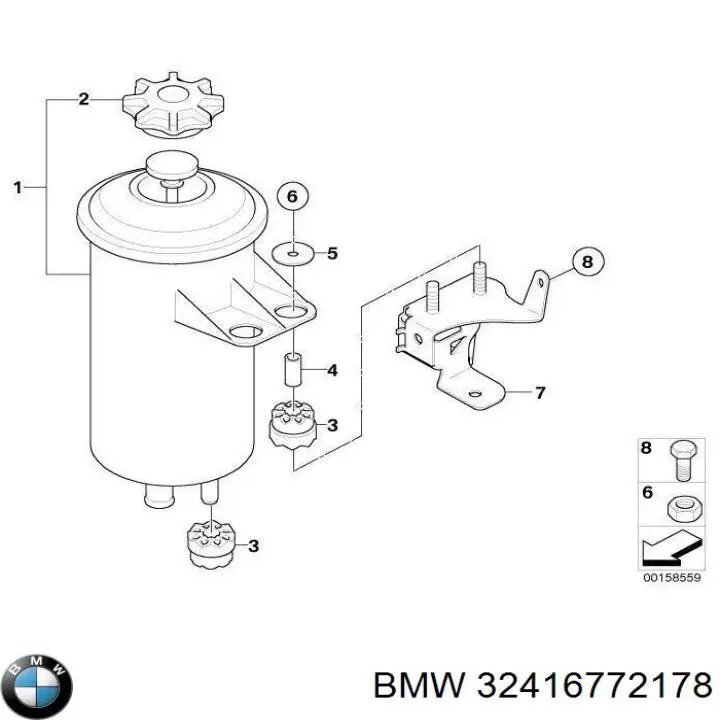 32416772178 BMW abrazadera de silenciador trasera