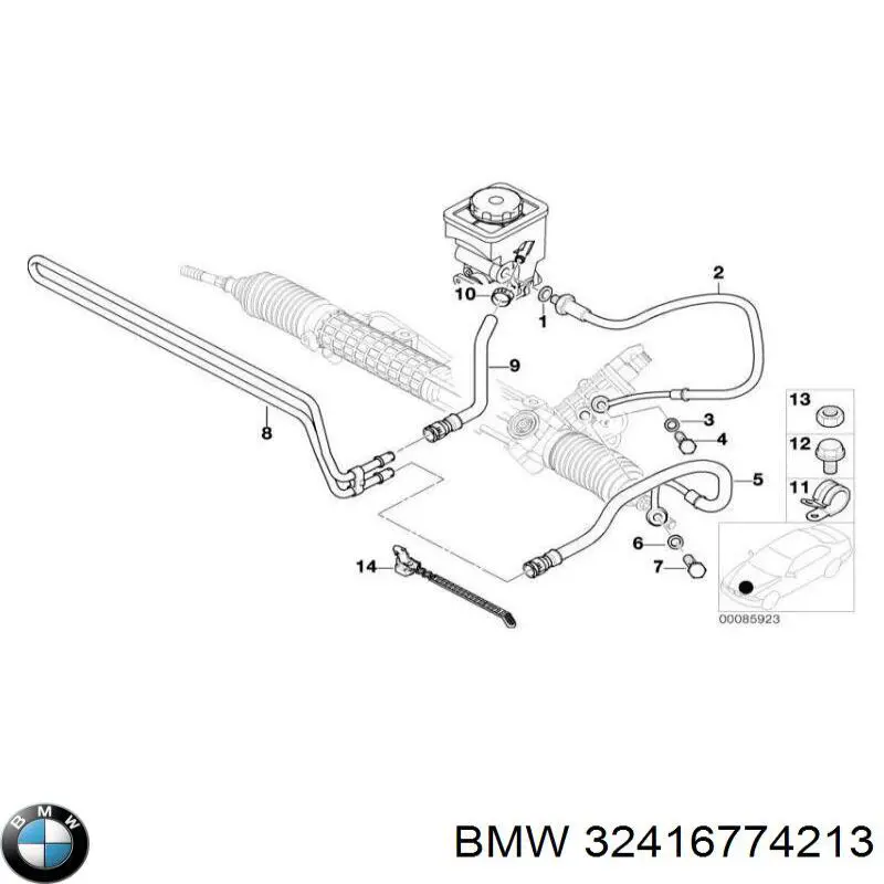 32416774213 BMW manguera hidráulica de alta presión, desde la bomba al mecanismo dirección