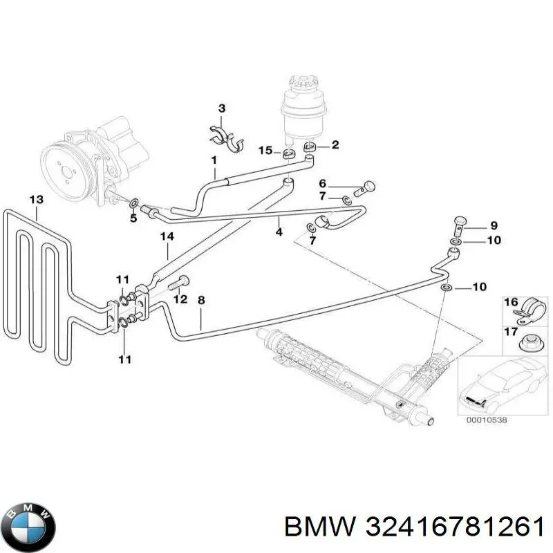 32416781261 BMW Cremallera caja de direccion