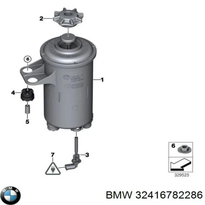 32416782286 BMW depósito de bomba de dirección hidráulica