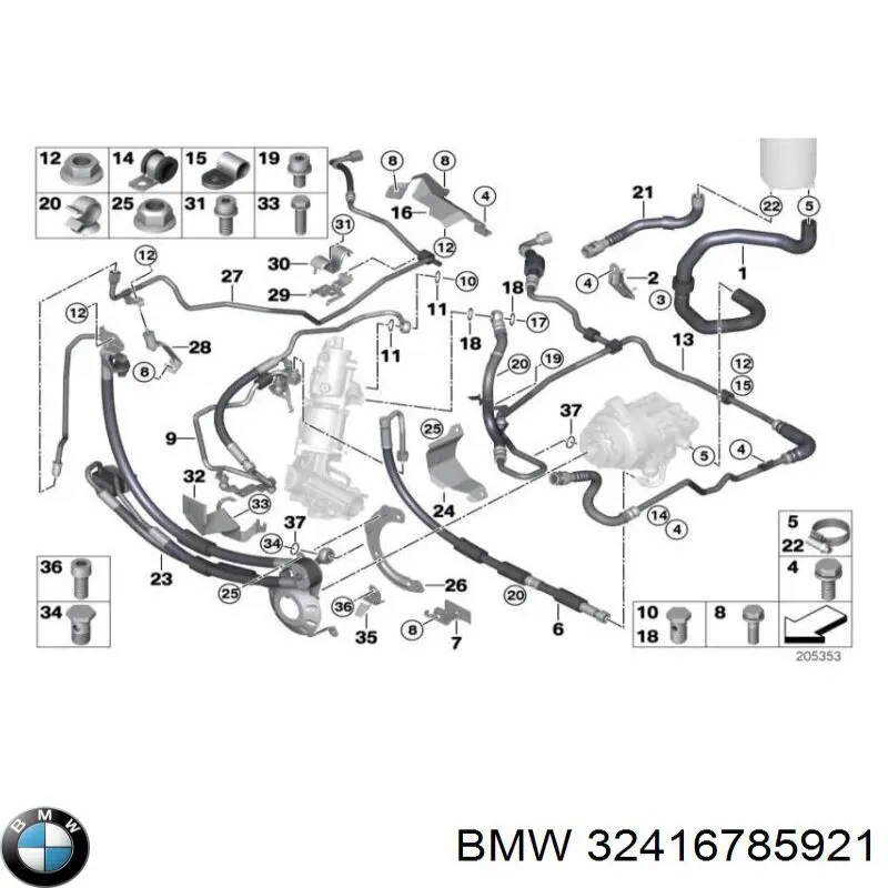 Manguera hidráulica BMW 32416785921 precio, desde 897,13 EUR