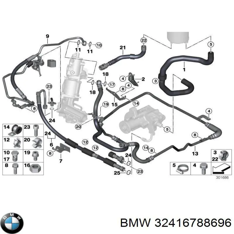 Junta de tapa del tubo de llenado de aceite 32416788696 BMW