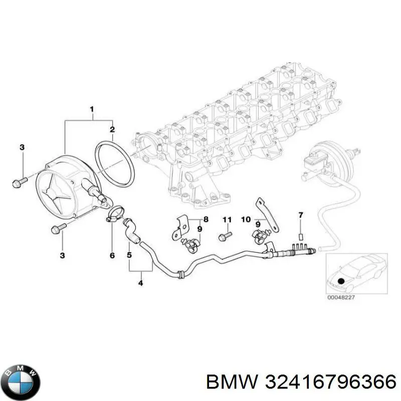 Comprar 32416796366 BMW Manguera de baja presión de dirección asistida, de la cremallera al depósito